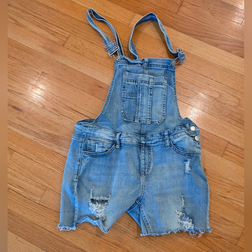American Bazi Distressed Short Overalls
